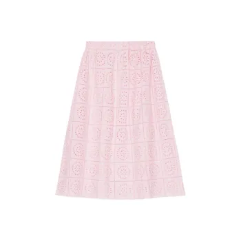 GANNI Broderie-anglaise Straight Skirt