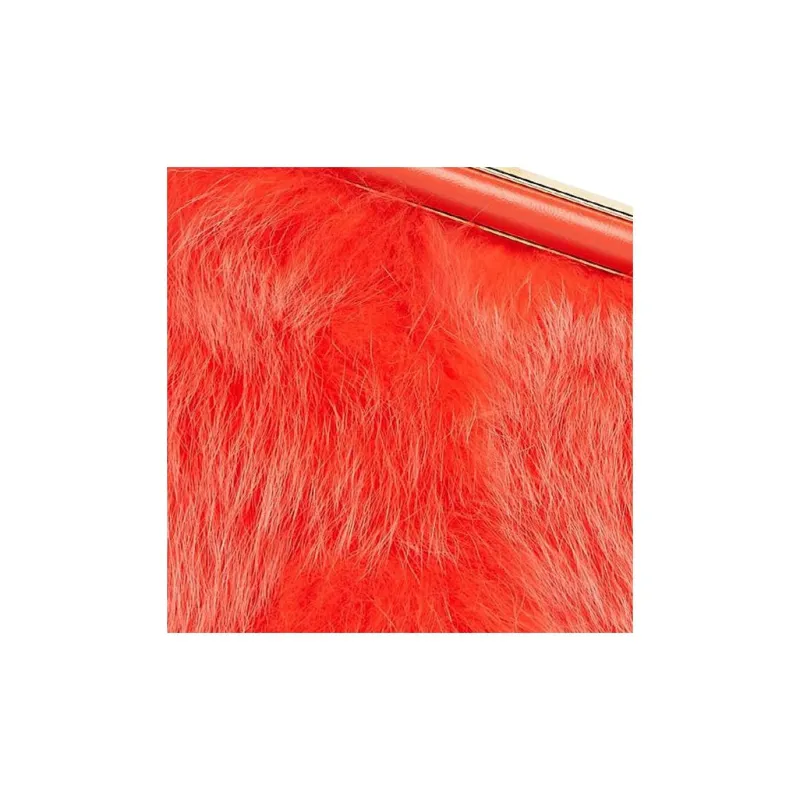 FENDI First Fox Skin One Shoulder Crossbody Clutch Women's Red-4