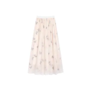 SNZX Casual Long Skirts Women's Butterfly Print
