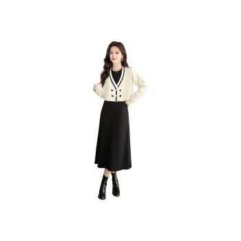 Cypress House Skirt Set Women's Outer Beige, Inner Black