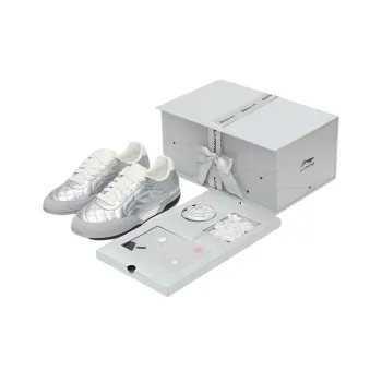 LiNing Shock Absorbers With Slip Resistant And Abrasion Resistant Properties Low Top Casual Shoes Unisex Silver