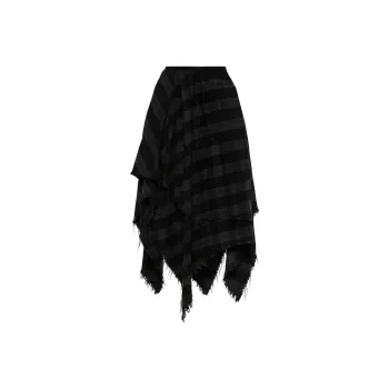 R13 Checked Midi Skirt