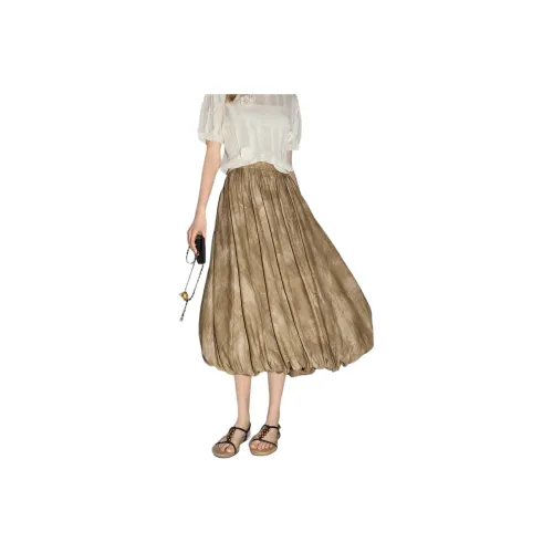 Bethine Casual Long Skirt Women's Khaki