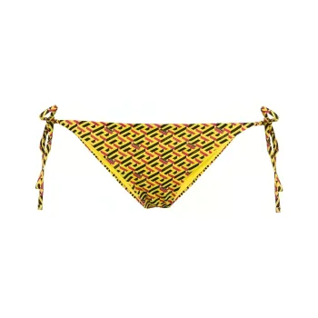 VERSACE Greca Signature Print Bikini Bottom 'Yellow/Multicolor'