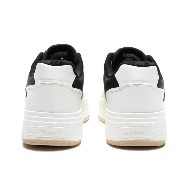 QIAODAN Dry Anti Slip Wear Resistant Low Top Skateboard Shoes Men's White Black-4