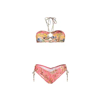 Zimmermann Junie Floral-print Halterneck Bikini