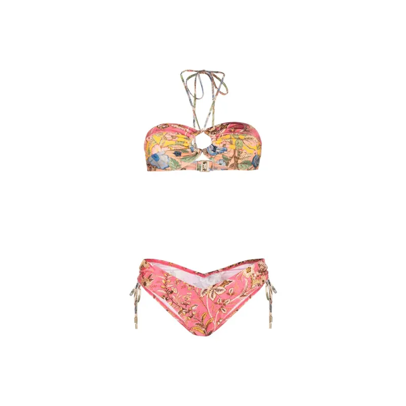 Zimmermann Junie Floral-print Halterneck Bikini-0