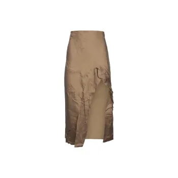 YUZEFI Ruffled Detail Cut Out Midi Skirt