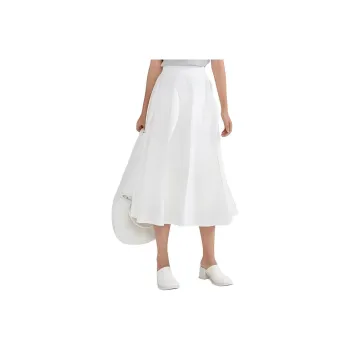 BLUEerror Casual Long Skirts Women's White