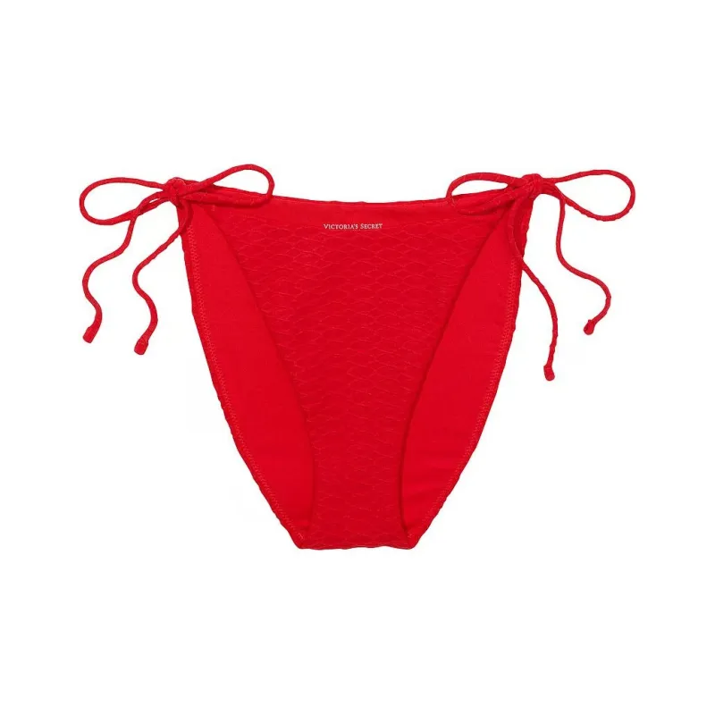 Victoria's Secret Mix & Match Side-Tie Cheeky Bikini Bottom / L Swimming Shorts Women's Red-0