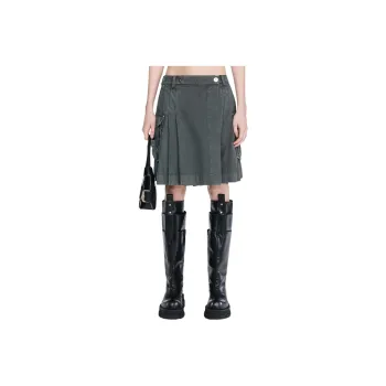 DION LEE SS24 CARGO KILT Cargo Short Skirts Women's Washed Mercury/Water Silver