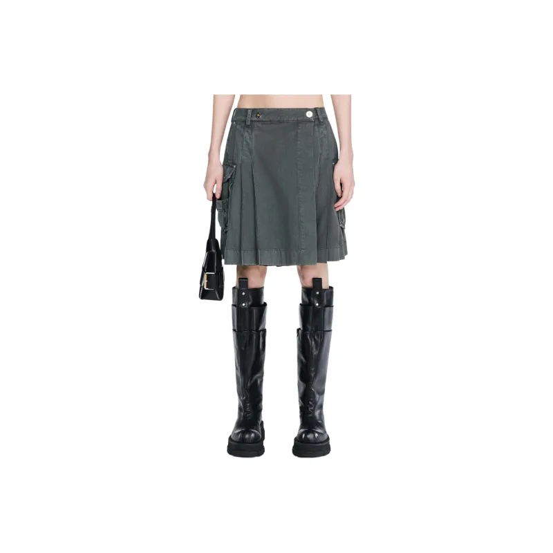 DION LEE SS24 CARGO KILT Cargo Short Skirts Women's Washed Mercury/Water Silver-0