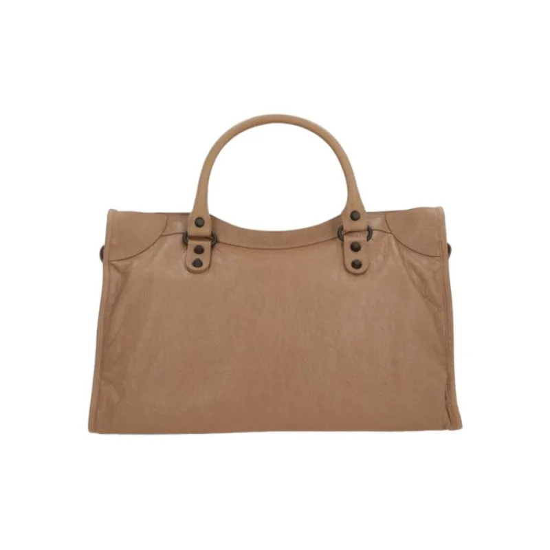 Balenciaga Le City Sheepskin Handbag Medium Size Women's Dark Beige-1