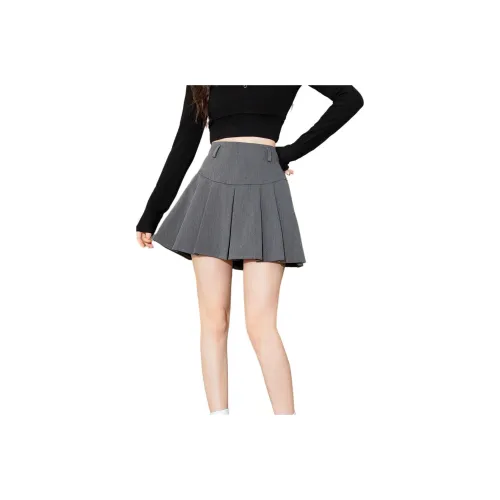 Tonlion Casual Short Skirts Women's Dark Gray