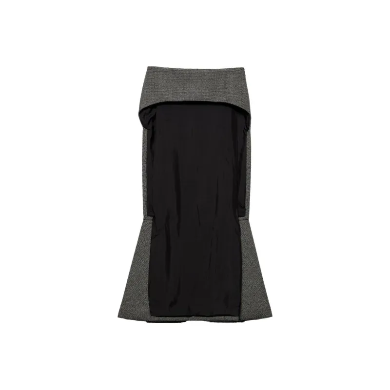 PRADA Prince of Wales Pattern Skirt-0