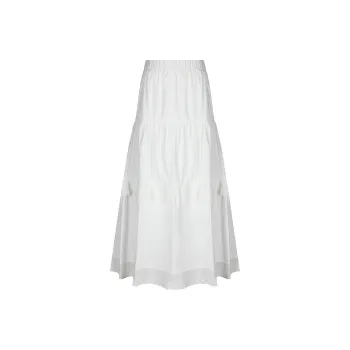 Wen Shan Casual Long Skirts Women's Ecru