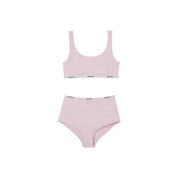 Burberry Tarnie Logo Tape Two Piece Swimsuit 'Orchid Pink'