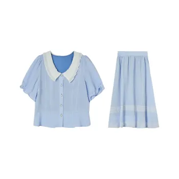ANNECHEN Skirt Set Women's Blue