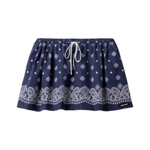 MIU MIU Casual Short Skirts Women's Marine Blue