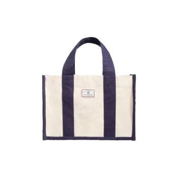 INES DE LA FRESSANGE Cotton Canvas Tote Bag, Shopping Bag, Shoulder Bag, Handbag Trumpets Women's Marine Blue