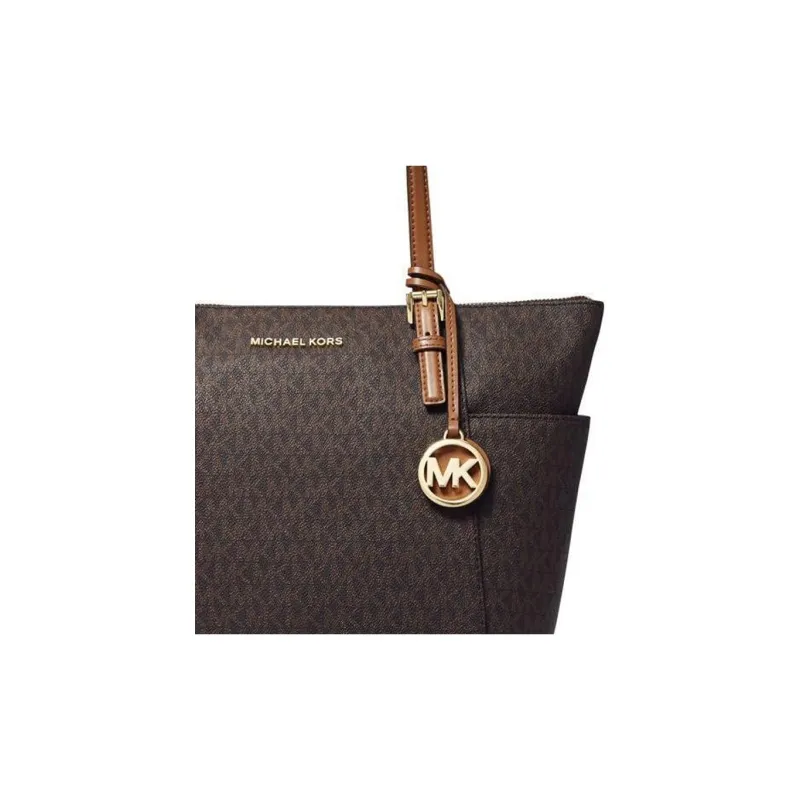 MICHAEL KORS Jet Set Leather Tote Bag, Shopping Bag, Handbag, Shoulder Bag Women's Brown-4