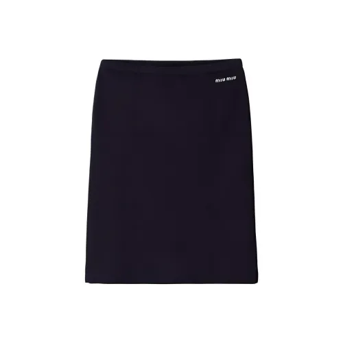 MIU MIU Casual Long Skirts Women's Marine Blue