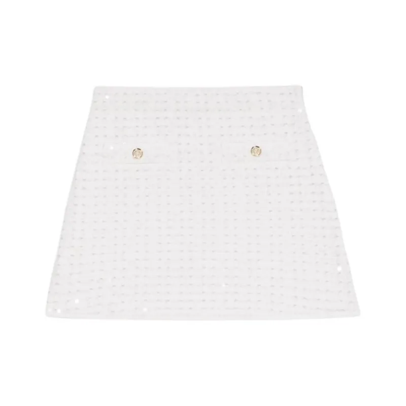 Maje Sequinned Knitted Mini Skirt-0