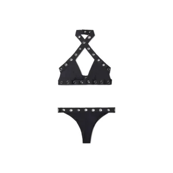 OFF WHITE Eyelet embellished Halterneck Bikini