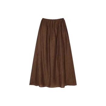 Ouyang Casual Long Skirts Women's Maroon Umber