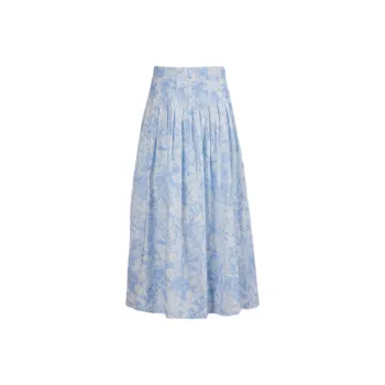 CLUB MONACO Casual Long Skirts Women's Blue White Print