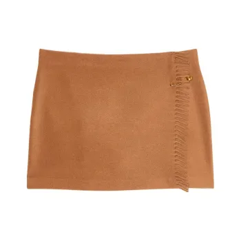 Victoria's Secret PINK Blanket Wrap Mini Skirt / Beige Casual Short Skirts Women's Light Brown