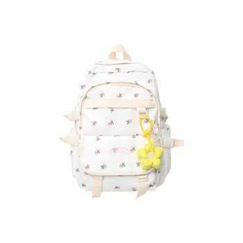 Yalu Nylon Backpack Regular Women's White/Pink/Blue