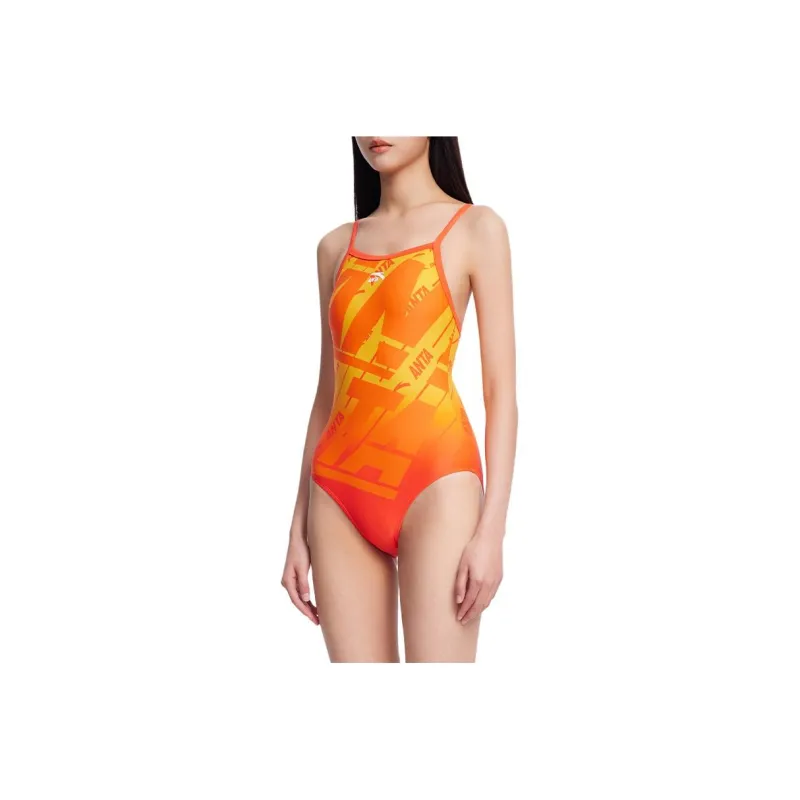 Anta One piece Swimsuit Women's National Orange/Light Orange-0