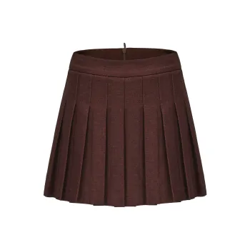 CHIWAWAMEME Casual Short Skirts Women's Chocolate