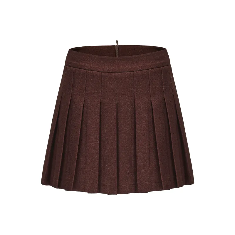 CHIWAWAMEME Casual Short Skirts Women's Chocolate-0