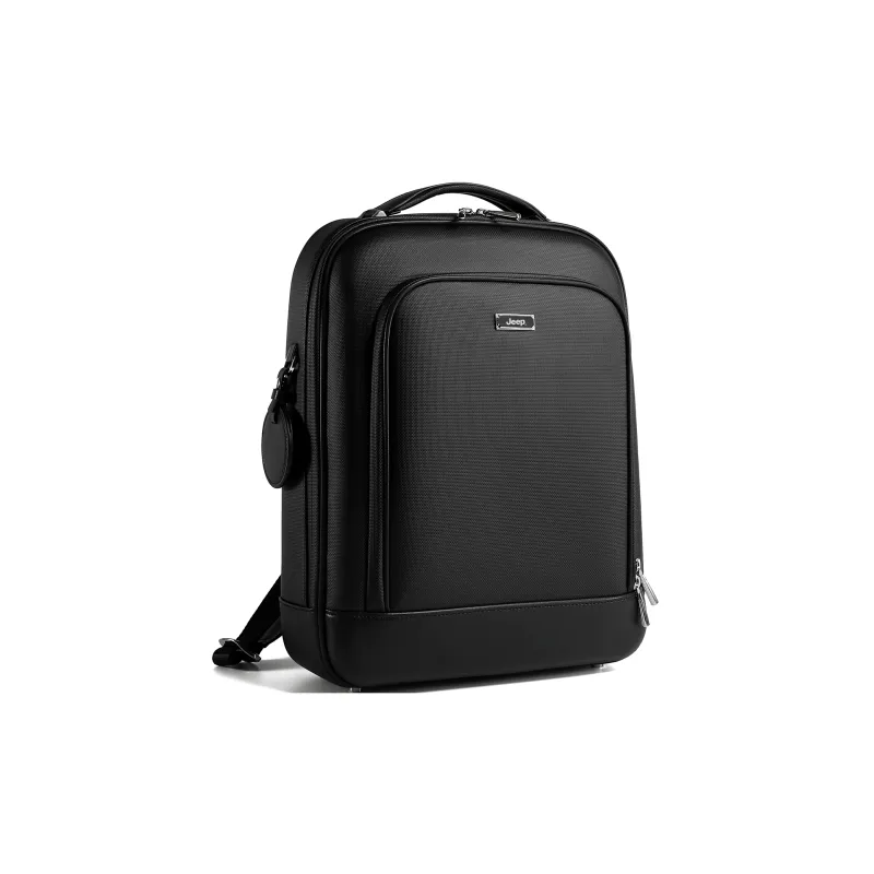 Jeep Microfiber Synthetic Leather Backpack Regular Men's Black-1