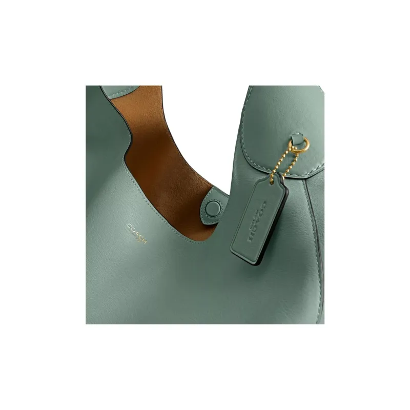 COACH Brooklyn Leather HOBO Shoulder Bag Large Size Women's Sage Green-4