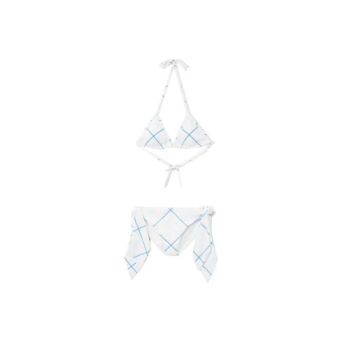 Burberry Checked Tie-Fastened Two-Piece Bikini-0