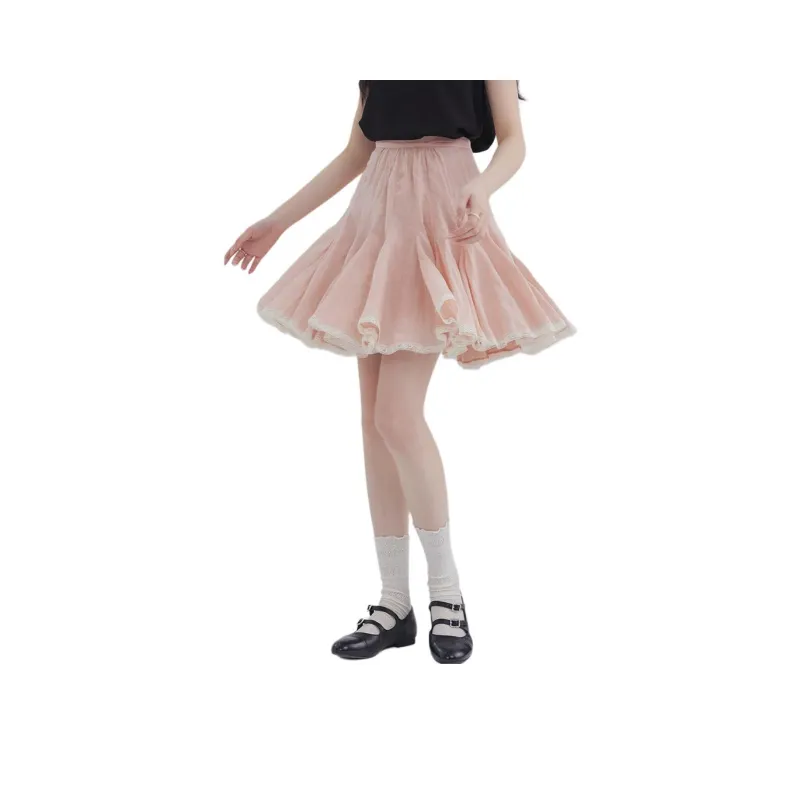 DEAR DEER PUFF Casual Short Skirts Women's Pink-0