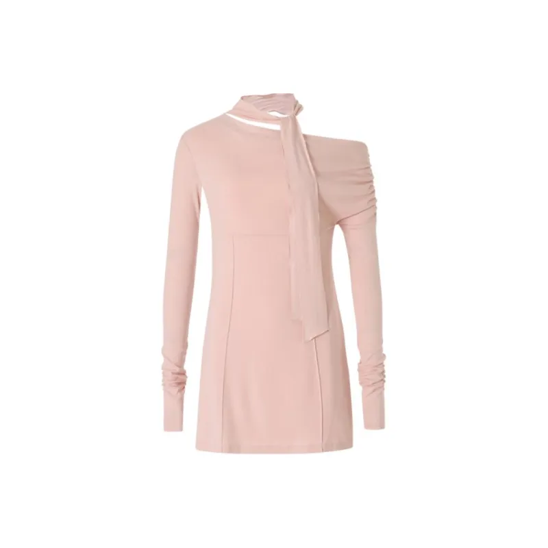NOT YOUR ROSE FW24 Shirring Scarf Dress Skirt Set Women's PINK/Pink-0