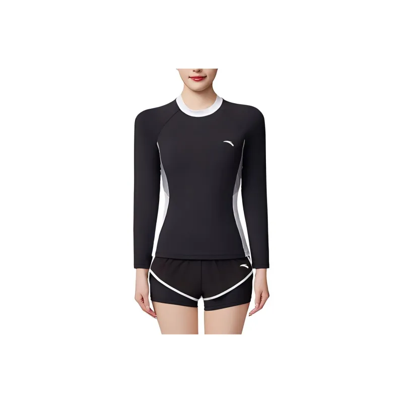 Anta Two Piece Swimsuits Women's Basic Black-0