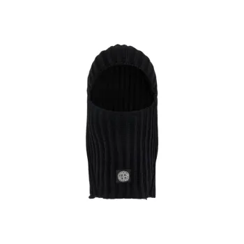 STONE ISLAND Logo Patch Chunky Ribbed Balaclava