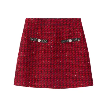 PSALTER Casual Short Skirts Women's Maroon