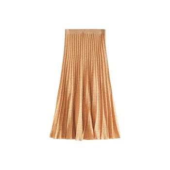 Sandro Casual Long Skirt Women's Gold