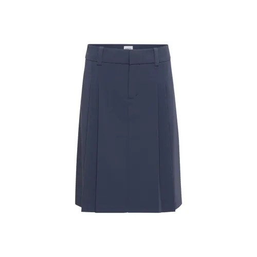 ARITZIA Sunday Best Rider Midi Skirt Casual Long Skirts Women's Ink Navy/Ink Marine Blue