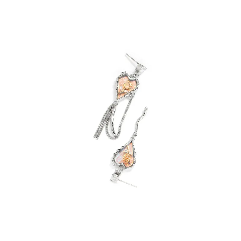 KING OF BLING Alloy Resin Zircon Earrings Women's-2