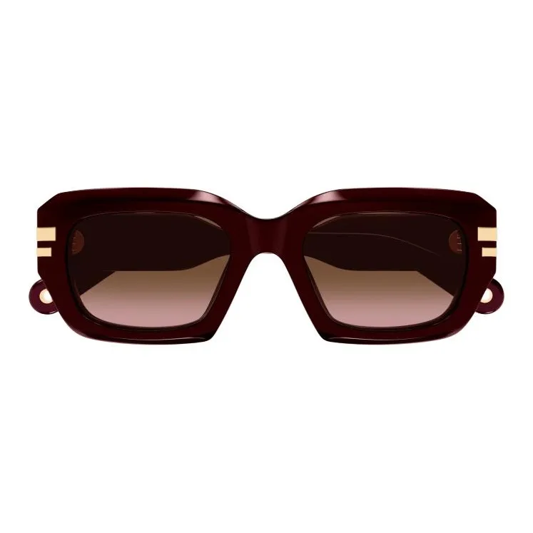 Chloe Plastic Square Sunglasses Women's Red-1