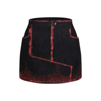 REJJ Casual Short Skirts Women's Black