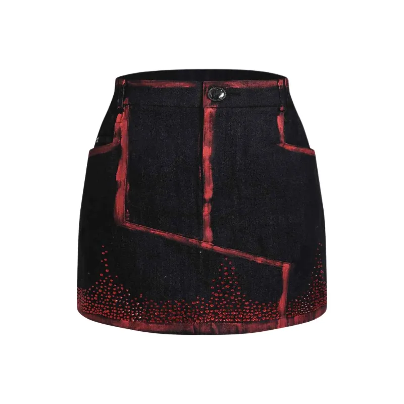 REJJ Casual Short Skirts Women's Black-0