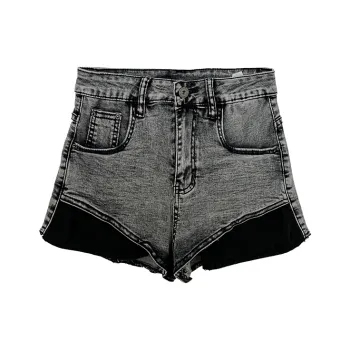 Icicofficial Denim Shorts Women's Black Gray Color
